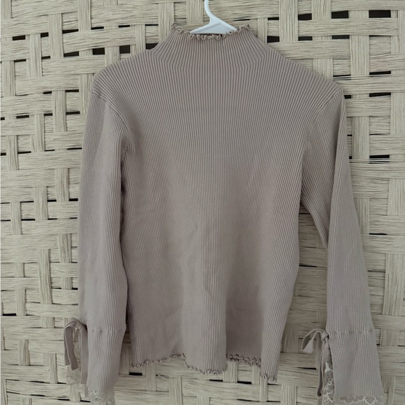 Altar'd State Tops - Altar’d State Women's Ribbed Mock Neck Top in Taupe